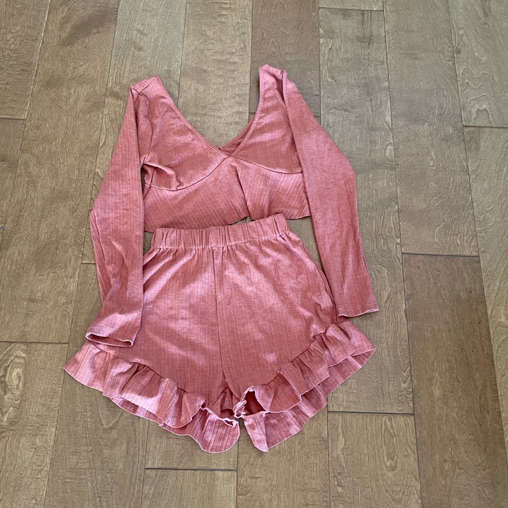 Cute Burnt Orange Rust color shorts with top